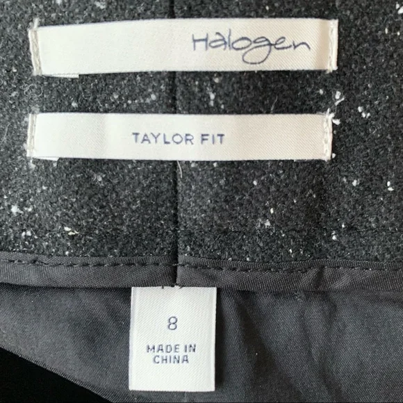 •Halogen• Taylor Fit Black Dress Pants Flecked with Gray - Size 8 - Picture 2 of 7